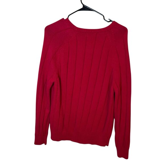 Nautica Women’s Medium Red Ribbed Knit Pullover Sweater - Picture 5 of 5